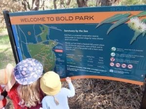 Welcome to Bold Park Sign | Quintilian Children enjoy birdwatching and other nature activities.